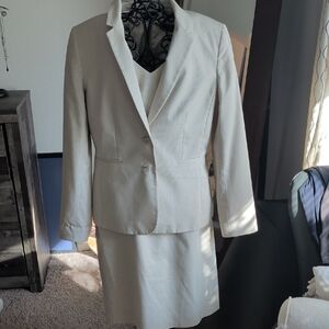 Alex Marie Cream Blazer and Dress Ensemble